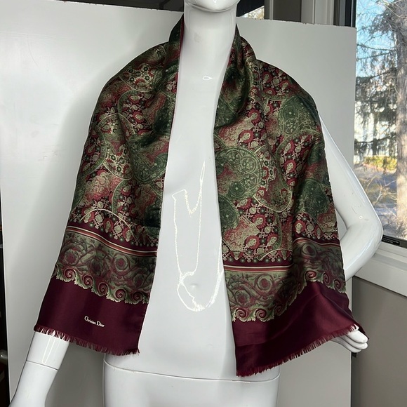 Christian Dior Monsieur Silk Wool Scarf Made in Italy 54” x 10.25”